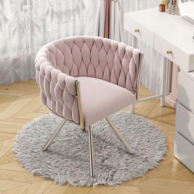 Okwish - Samt-Schminkstuhl, 1St, einzelner luxuriöser Schlafzimmer-Drehstuhl, Freizeit-Drehstuhl, Image