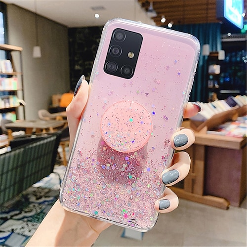 Handy Hülle Handyhüllen Für Samsung Galaxy S25 S24 S23 S22 S21 FE S21 Ultra Plus A34 A54 A53 S20 Rückseite Mit Ständer Vollschutz Glitzer Glanz Himmel Glitzernd TPU Image