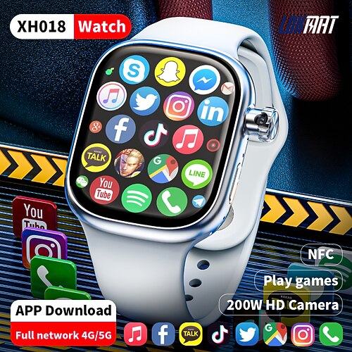 LOKMAT XH018 Smartwatch 2.04 Zoll Smart Watch Telefon 3G 4G Bluetooth Schrittzähler Anruferinnerung Herzschlagmonitor Kompatibel mit Android iOS Damen Herren GPS Freisprechanlage Mediensteuerung IPX-4 Image