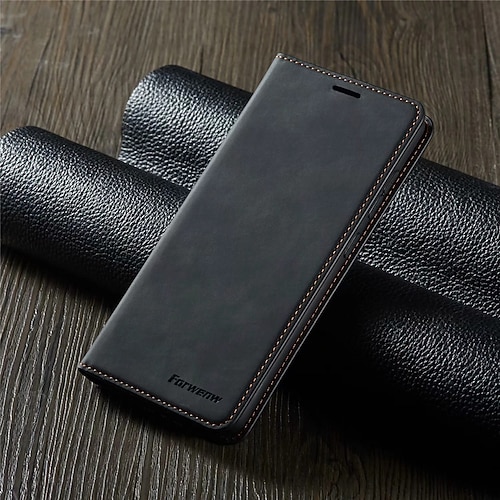Handy Hülle Handyhüllen Für Samsung Galaxy S25 S24 S23 S22 S21 FE S21 Ultra Plus S20 Ganzkörperhülle Leder Klapphülle Flip Kartenhalter Magnetisch Einfarbig PU-Leder Image