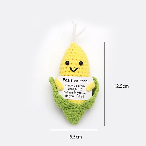 Handgefertigtes emotionales Essiggurken Geschenk Gurken Häkelpuppe inspirierende Geschenke mit Karten süße gestrickte lustige Unterstützung Gurke Kartoffelfreund Geburtstags-Weihnachtsgeschenk Image