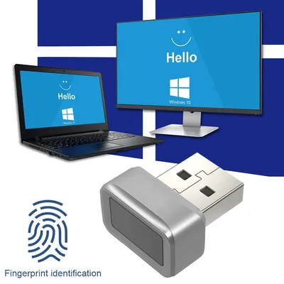 Fast USB Fingerprint Key Reader with 360 Degree Touch Biometric Scanner for Windows Hello Secure