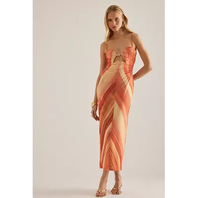 Significant Other Mattie Printed Mesh Midi Dress