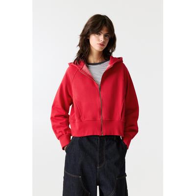 Ribbed Zip-Up Hoodie