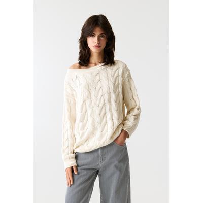 Asymmetric Cable-Knit Jumper