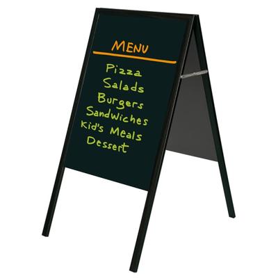 Mastervision Black Wet Erase Display Melamine Dry-Erase Whiteboard, 32" X 21", Wood Frame With Black Finish