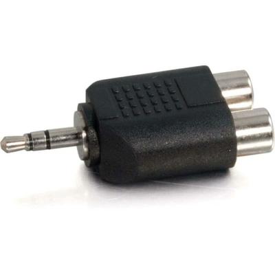 C2G 3.5Mm Stereo Male To Dual Rca Female Audio Adapter - 2 X Rca Female - 1 X Mini-Phone Male - Black