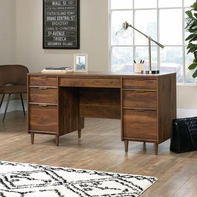 Sauder Clifford Place 59"w Mid-Century Executive Computer Desk, Grand Walnut