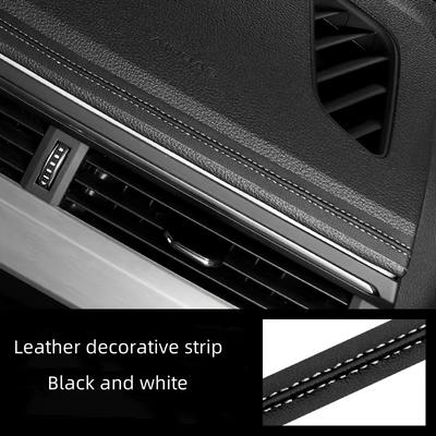 TEMU 5m Universal Leather Car Interior Decorative Strip, Self-adhesive Door Panel Dashboard Seat Stitching Trim, Automotive Decoration Accessory Image