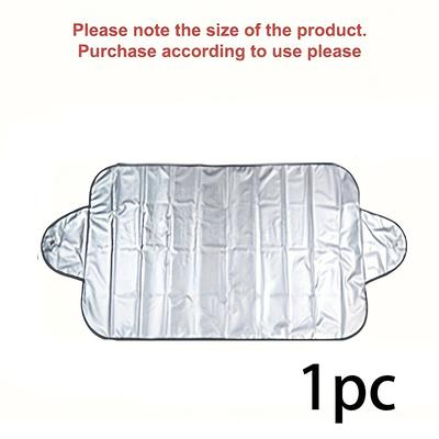 TEMU 1 High-quality Thick Stitched Car Windshield Cover - Uv, Snow, And , Polyester, With Magnet Attachment Points, Ideal For Driving & Traveling Image