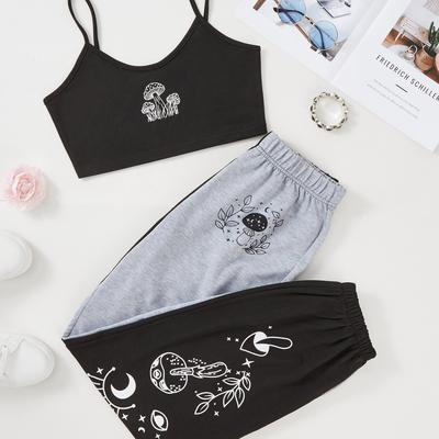 TEMU Women's Fashion Printed Tank Top And Pants Two-piece Set Image