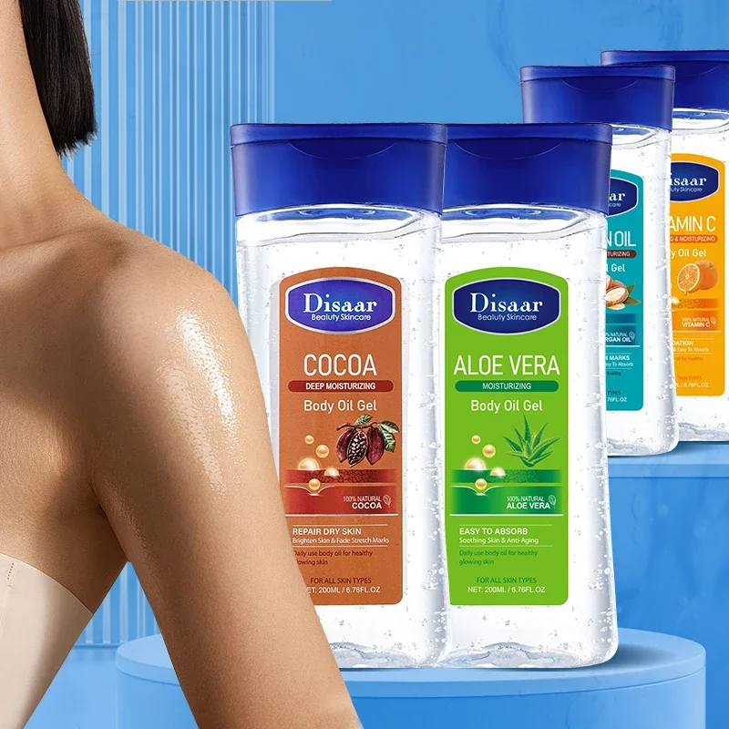 Disaar 200ml Aloe Vera Extrakt Körper öl glatte Haut Anti-Falten Vitamin C ätherisches Öl feuchtigkeit spendende Kakaobohnen Hautpflege Image