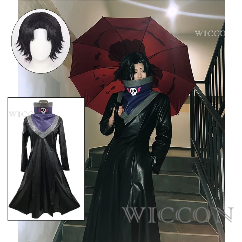Anime Hunter cos Feitan Cosplay Kostüm Perücke Schwarz Benutzerdefinierte Männer Frauen Halloween Party Karneval Outfits Full Set Kostüm