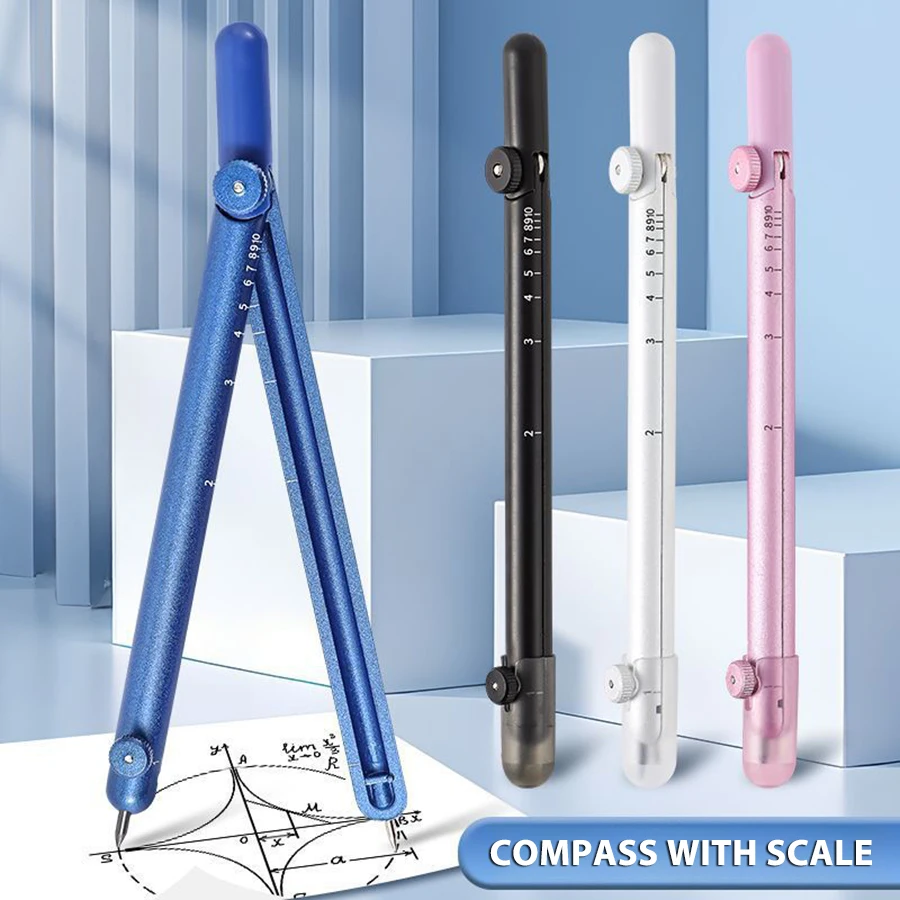 Geometrie präzise Zeichnung digitaler Radius Kompass mit Schutzhülle 4 zusätzliche Ableitungen Nachfüllungen für Schüler Büro Image