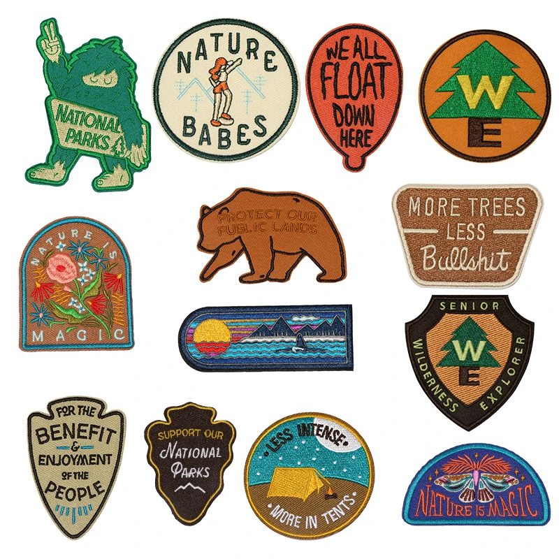 1PC Nationalpark Explorer bestickter Aufnäher zum Aufbügeln, zum Aufnähen, für Kleidung, Mütze, Tasche, Jacke, DIY-Geschenk, Abzeichen mit heißem Kleber Image