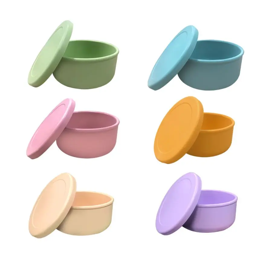 Boîte à déjeuner en Silicone 650ML 250ML, réfrigérateur, boîte de conservation des aliments, micro-ondable, vaisselle pour enfants, conteneur de stockage des aliments avec couvercle