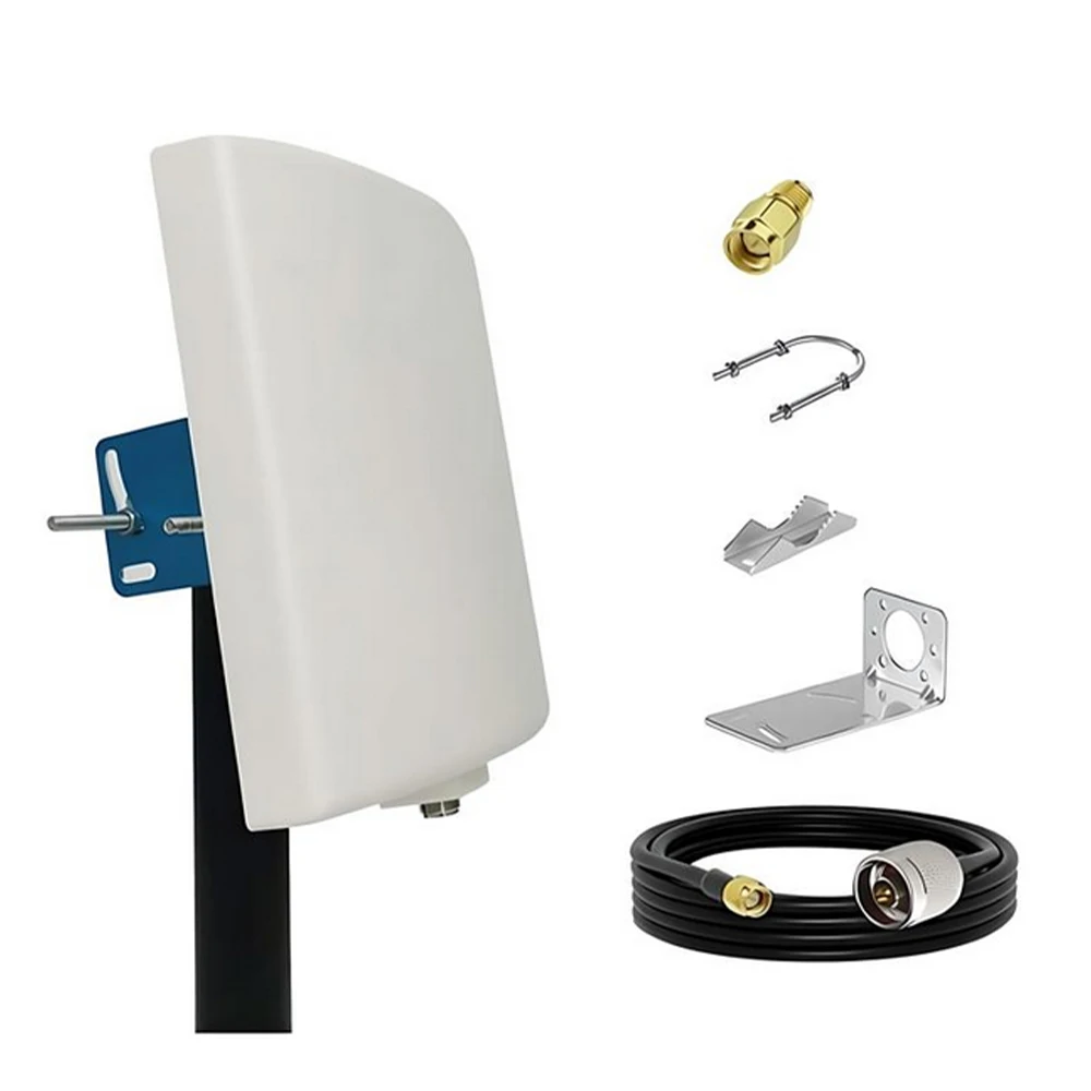 Antenna WiFi esterna a lungo raggio, direzionale, pannello WiFi dual band 2,4 GHz 5,8 GHz 5 GHz, 15 dBi, per router WiFi, cavo AP, 3 metri, RP-SMA