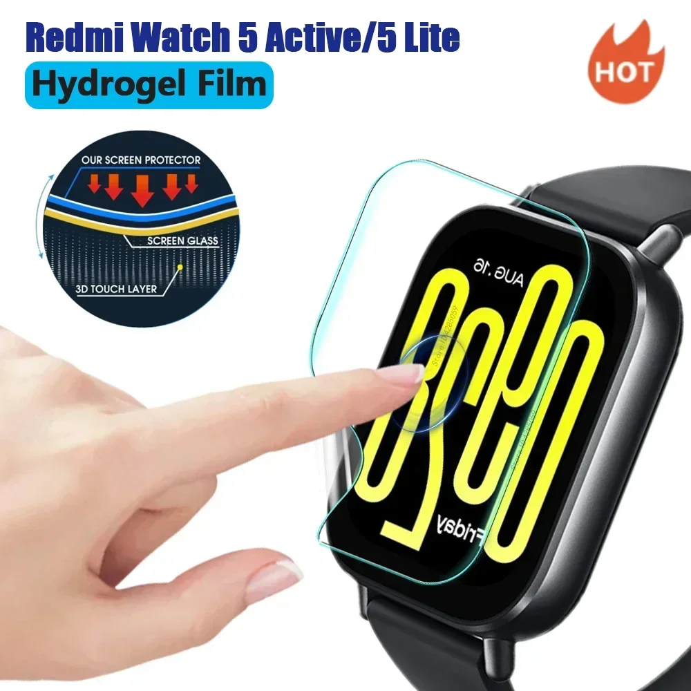 Hydrogel-Folie für Xiaomi Redmi, Uhr 5, 3, aktive Smartwatch, Displayschutzfolie für Redmi Watch 4, 5, weiche Schutzfolie, kein Glas Image