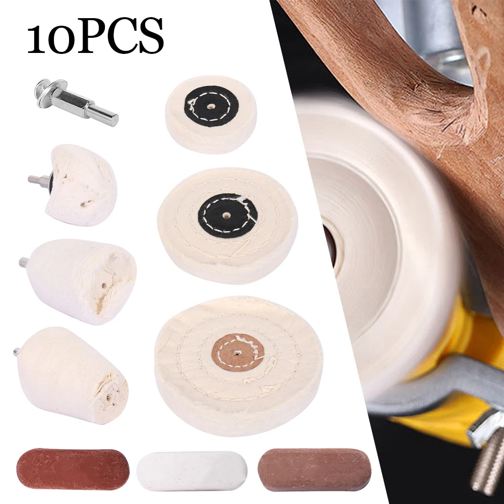 4-10Pcs Polieren Rad Tuch Auto Polieren Pads für Dril Polieren Pad T-Förmigen Rad Schleifen Kopf für Grinder Power Tool Zugang Image