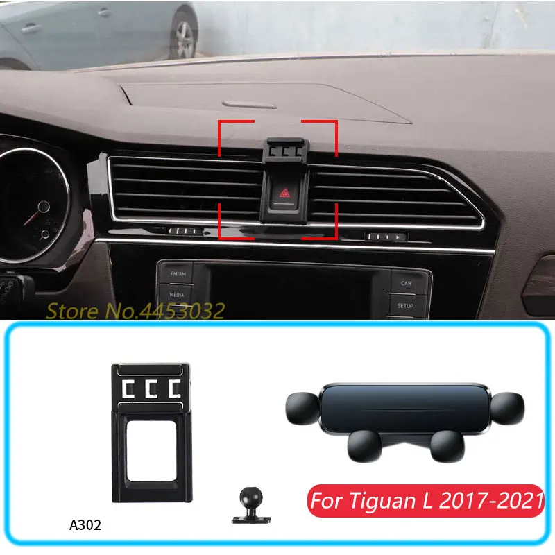 Autotelefon halter für Volkswagen Tiguan 2016-2018 Schwerkraft ständer halterung horizontale GPS-Handy halterung Zubehör mit Sockel Image