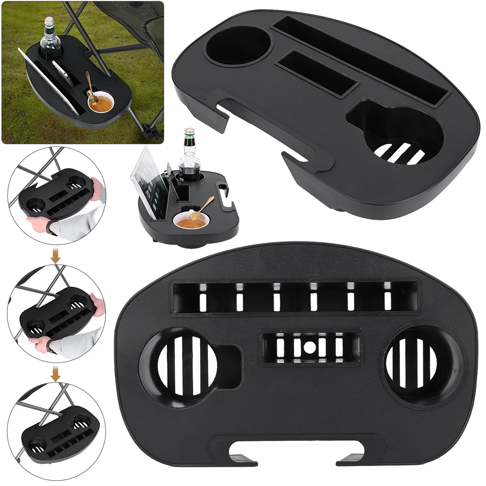 Stuhl Getränke halter mit Handy Slot Clip auf Stuhl Tisch Multifunktions tragbare Stuhl Seiten ablage tragbar für Rasen Terrasse Pool Image