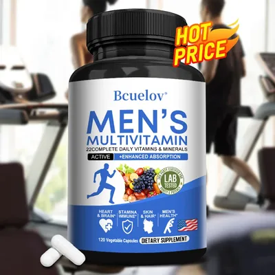 Men's Multivitamin - with Vitamins A, C, D, E & Zinc, High Absorption Supplement - Build Endurance &