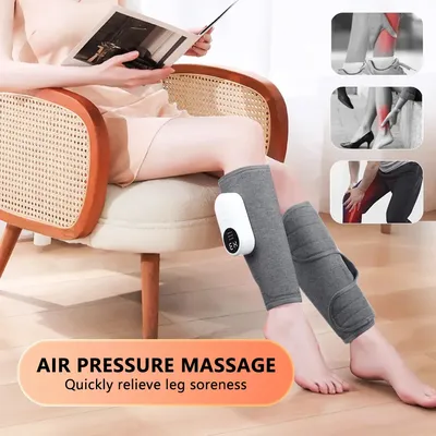 Smart Heating Leg Massage Machine Air Compression USB Rechargeable Wireless Leg Massager for