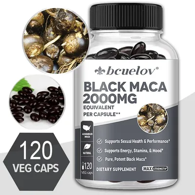 Black Maca Extract Supplement 2000MG for Men and Women, Supports Energy, Stamina and Mood,