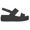 Keilsandalette CROCS "Brooklyn Low Wedge", Damen, Gr. 38, schwarz (schwarz, uni), Croslite, casual, Schuhe, Sommerschuh, Sandale, Keilabsatz, mit modischer Plateausohle