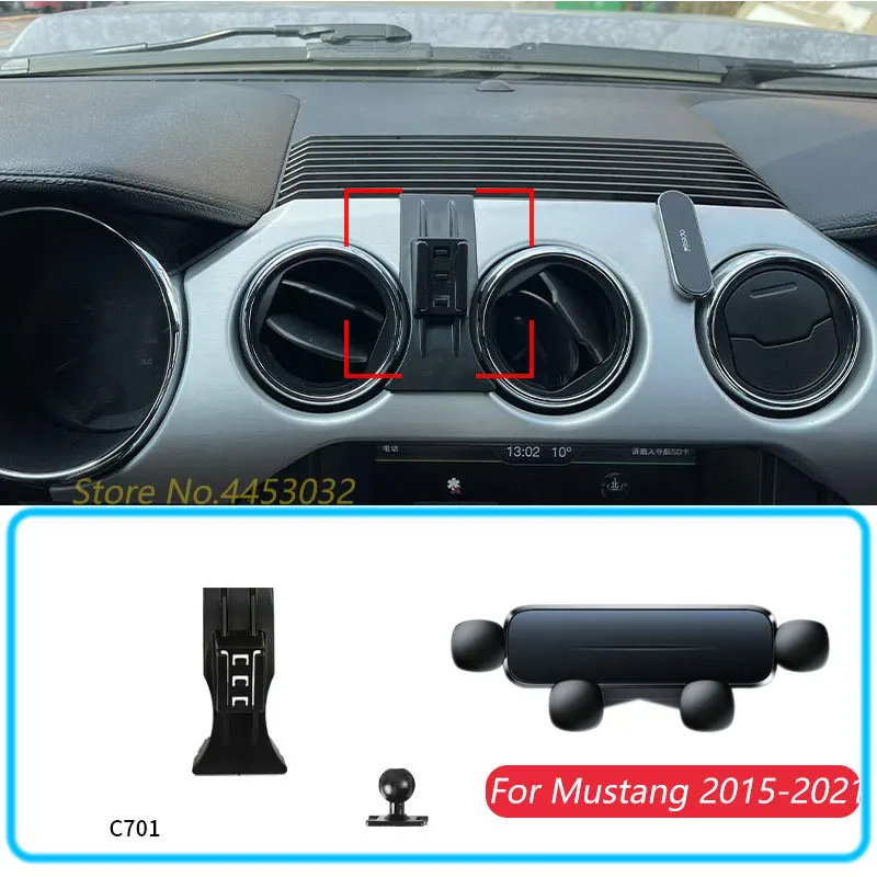 Auto Telefon Halter Für Ford Mustang 2015-2021 Schwerkraft Ständer Halterung Unterstützung Horizontale GPS Mobile Halterung Zubehör Mit basis Image