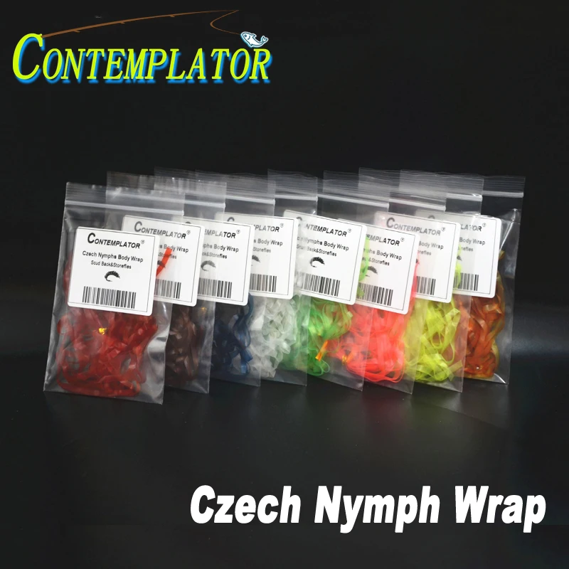 8meter Fliegen Binden Pupa Nymph Wurm Körper Wrap 8 farbe 3mm Breite Flex Stretch Scud Zurück Caddis Fliegen haut Stonefly Synthetische Material Image