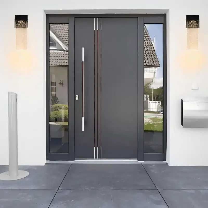 Sichere Eingangstüren, Außentür aus Aluminium, Eingangstür für die Haustür zu Hause, individuelle Sicherheitstür, Notfalltor