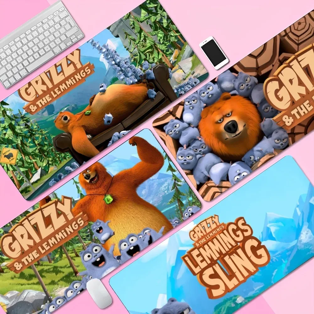 Grizzy And The Lemmings In Stocked Laptop Gaming Mäuse Mousepad Größe für große Edge Locking Game Keyboard Pad Image