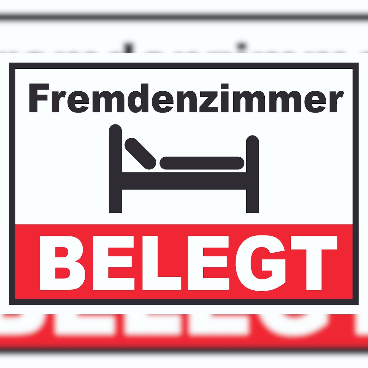 HB-Druck Fremdenzimmer BELEGT Schild Zimmer BELEGT Hotel Pension Motel A4 (210x297mm) Image