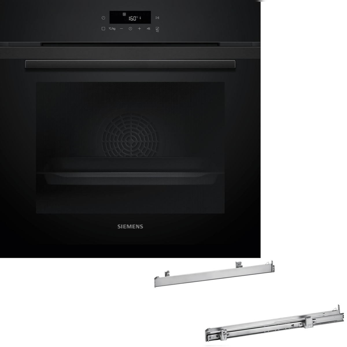 Siemens iQ300 Einbau-Backofen-Set HB271PAL25, HB271ABB3 Backofen + HZ538000 Clip-Auszug, 60 x 60 cm, Deep black inox Image