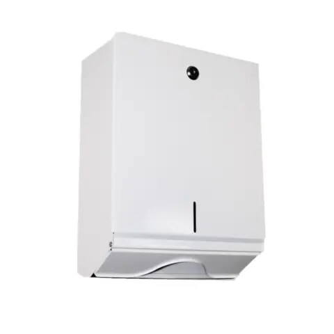 Falthandtuchspender Universal, Metall weiß, für ca. 750 Blatt #90960 Image