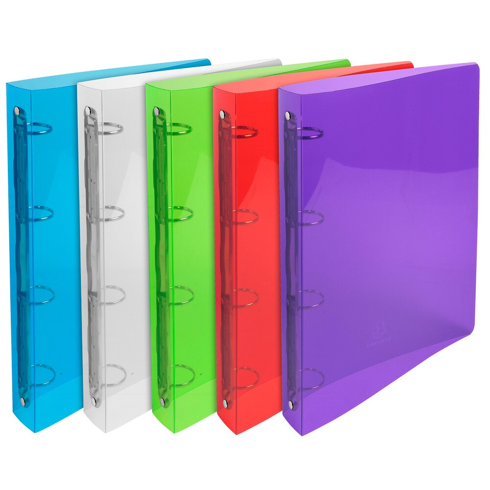 Exacompta Ringbuch aus PP 700µ mit 4 Ringen 30mm, Rücken 40mm, Crystal, für Format DIN A4 Image