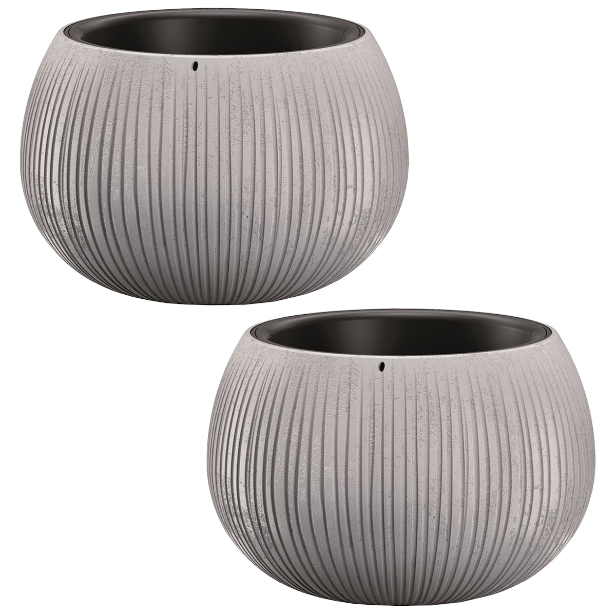 WellHome - Set von 2 Pflanztöpfen 0,75L Beton Bowl Ø29 cm/Stück in Zement Image
