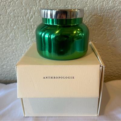 Anthropologie Accents | Anthropologie Green Metallic Volcano Candle | Color: Green/White | Size: 8 Oz