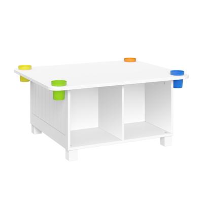 RiverRidge Kids Desk and Art Activity Table with 4 Storage Cubbies and 4 Removable Storage Cups - White