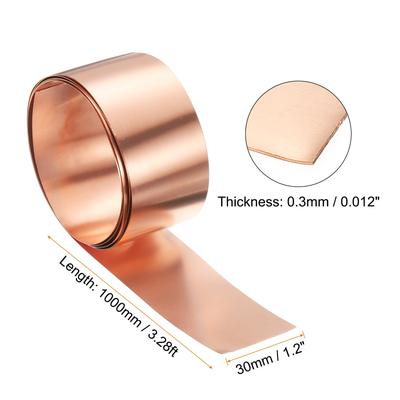 2pcs Copper Sheet Roll 0.1mm Thick Copper Flashing Strip
