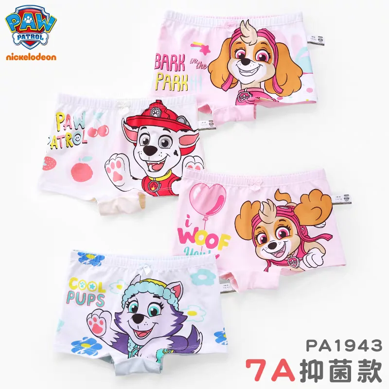 4 TEILE/SATZ Echte Paw Patrol Mädchen Unterhose Skye Everest Marshall Schutt Baumwolle Kurze Kinder Kurze Hosen Antibakterielle Unterwäsche Image