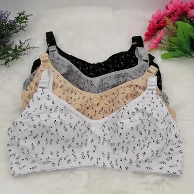 Sexy Lingerie Bra Women's Bra Minimizer Push Up 3/4 cup Wireless soft Bosom cotton Bra plus Size 36 38 40 42 44 46 B C C32