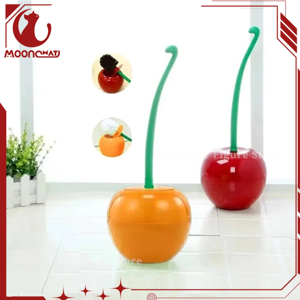 1pc Rot Orange Wc Pinsel Kreative Schöne Kirsche Form Toilette Wc Pinsel Halter Sets Wc Halter Bad Zubehör