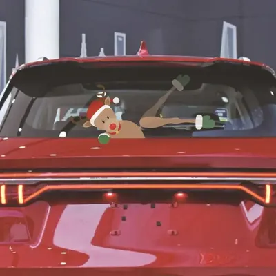 Weihnachten Auto Wischer Aufkleber Cartoon Santa winken Auto Wischer Aufkleber Weihnachten Fenster Image