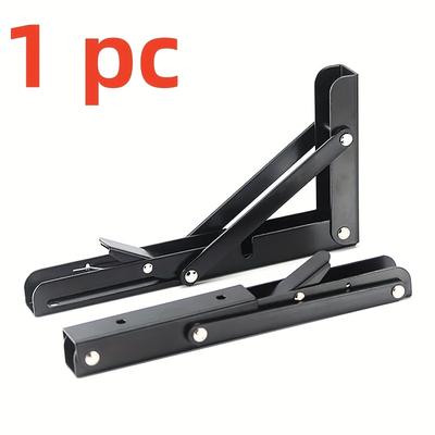 TEMU 1pc Heavy Duty Stainless Steel Triangular Folding Support Bracket - Wall Mounted Spring-loaded Shelving Storage Shelf For Space Saving & Stability - Not A Pair, Single Bracket Design, Shelves Image
