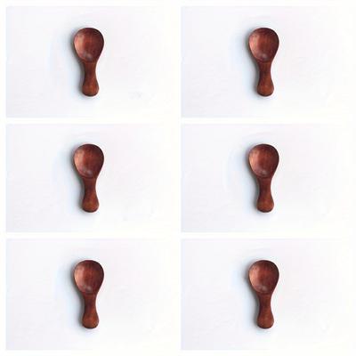 TEMU 6/12pcs Mini Wooden Spoons With Short Handles - Ice Cream, Coffee, Desserts & - Solid Wood Kitchen Utensils Image