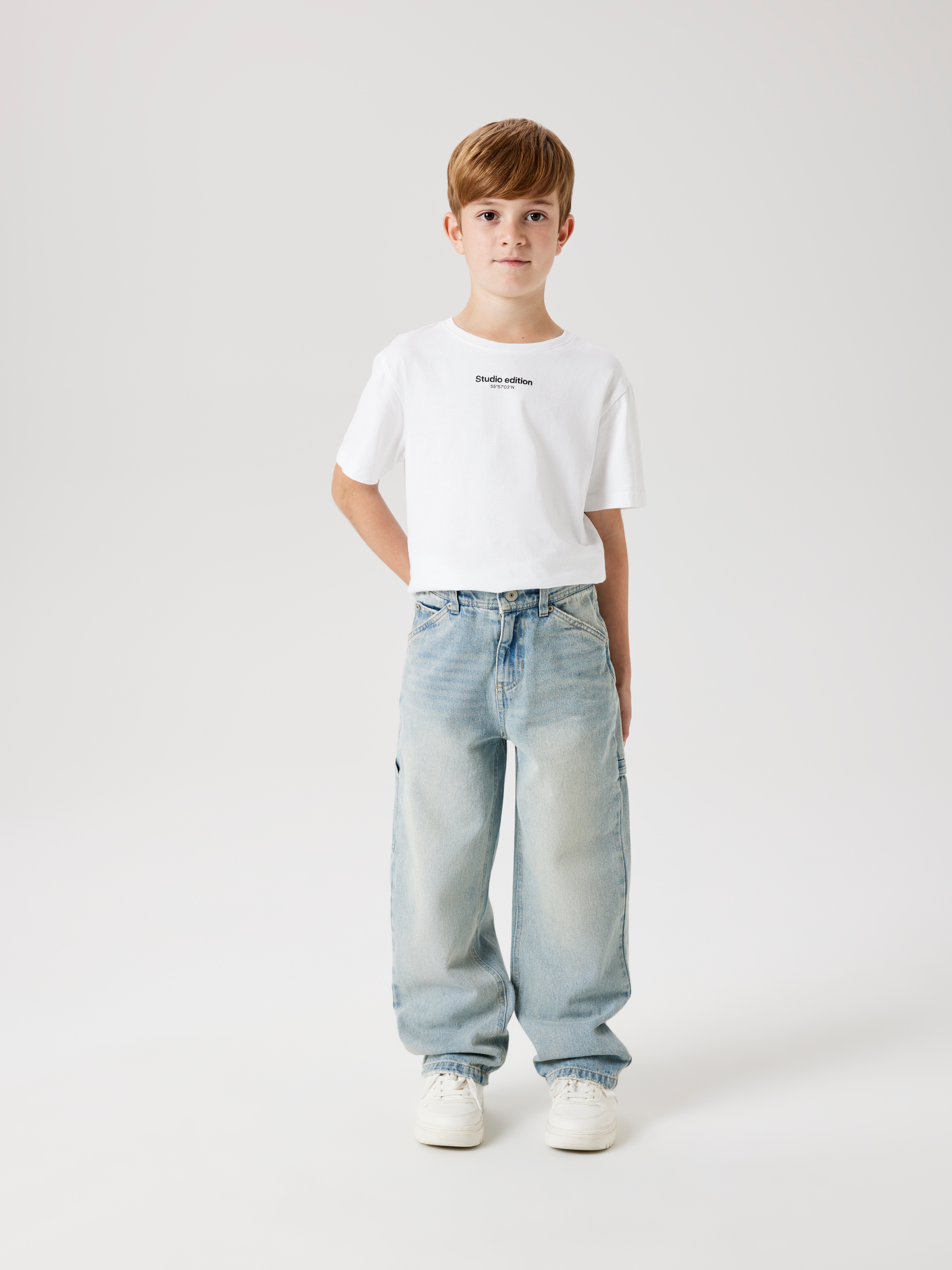 5-Pocket-Jeans NAME IT "NKMRYAN für Jungen mit geradem Bein und 5-Pocket-Style", Jungen, Gr. 140, N-Gr, vintage light blau denim, Denim/Jeans, Obermaterial: 100% Baumwolle, unifarben, straight fit knöchellang, Jeans, unifarben, casual, straight fit,... Image