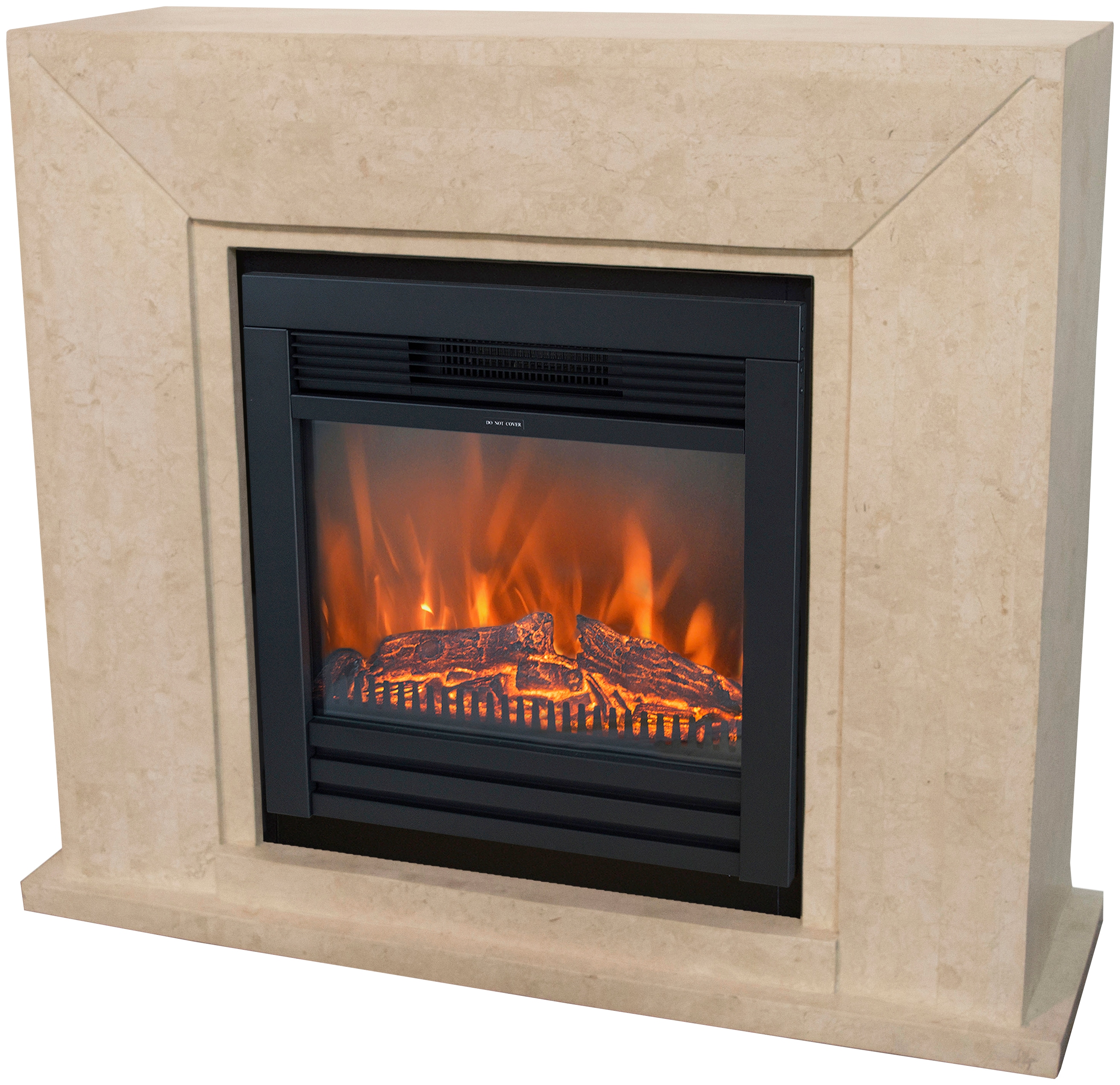 Elektrokamin XARALYN "Nero", beige (cremeweiß), B:119cm H:102cm T:36cm, Elektrokaminöfen, inkl. elektrischem Kamineinsatz Lucius & Heizung