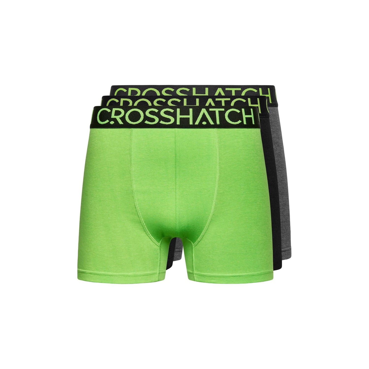 Crosshatch - "Knightling MVE" Boxershorts für Herren(3er-Pack) (Grün/Grau/Schwarz) Image